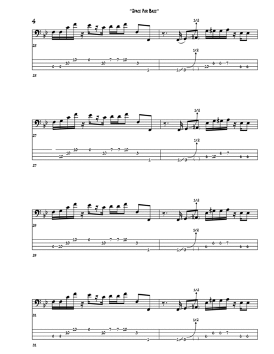 Space For Bass Bass Guitar scores gallery preview page 4