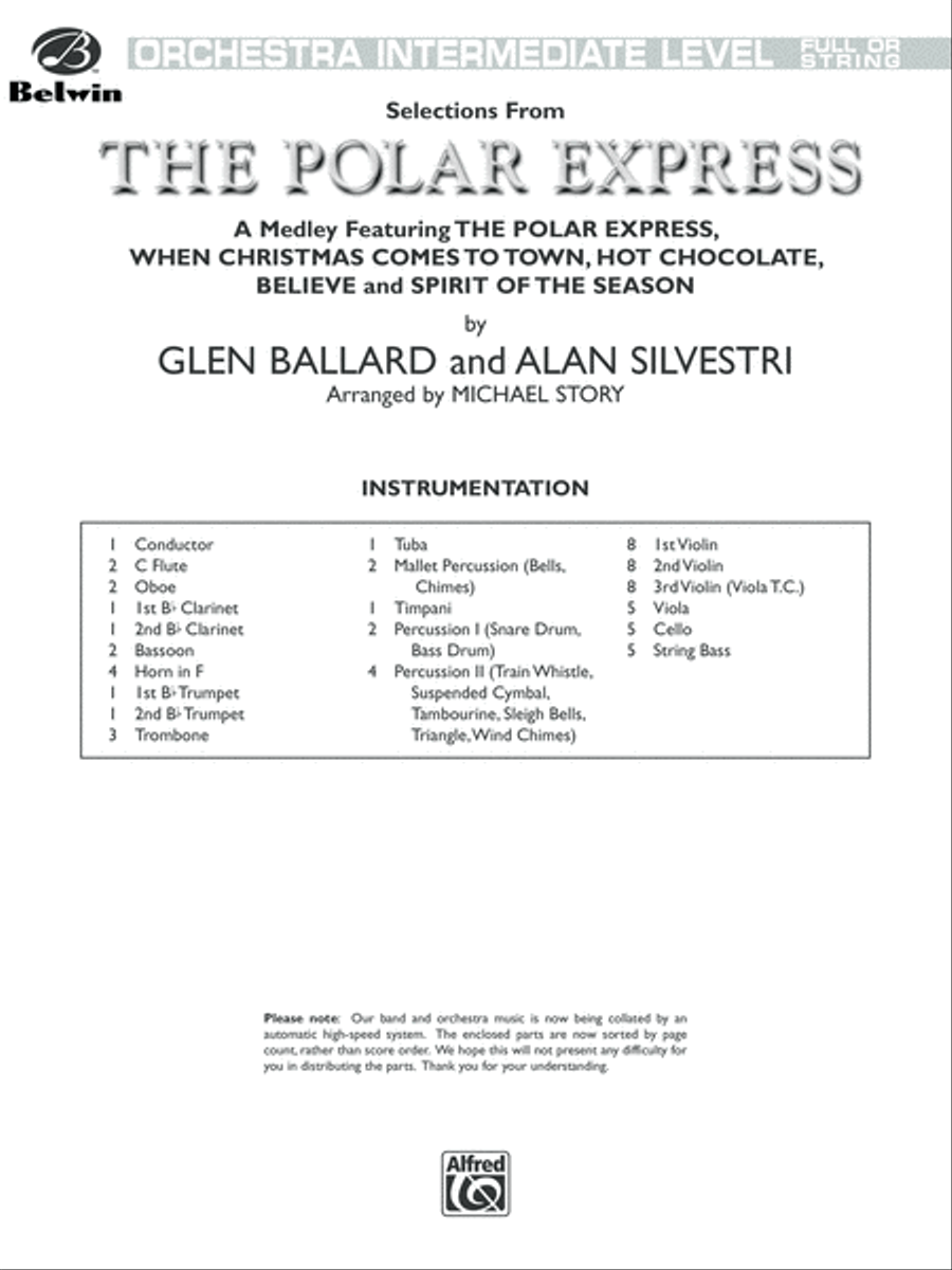 The Polar Express, Selections from: Score Full Orchestra scores gallery preview page 1