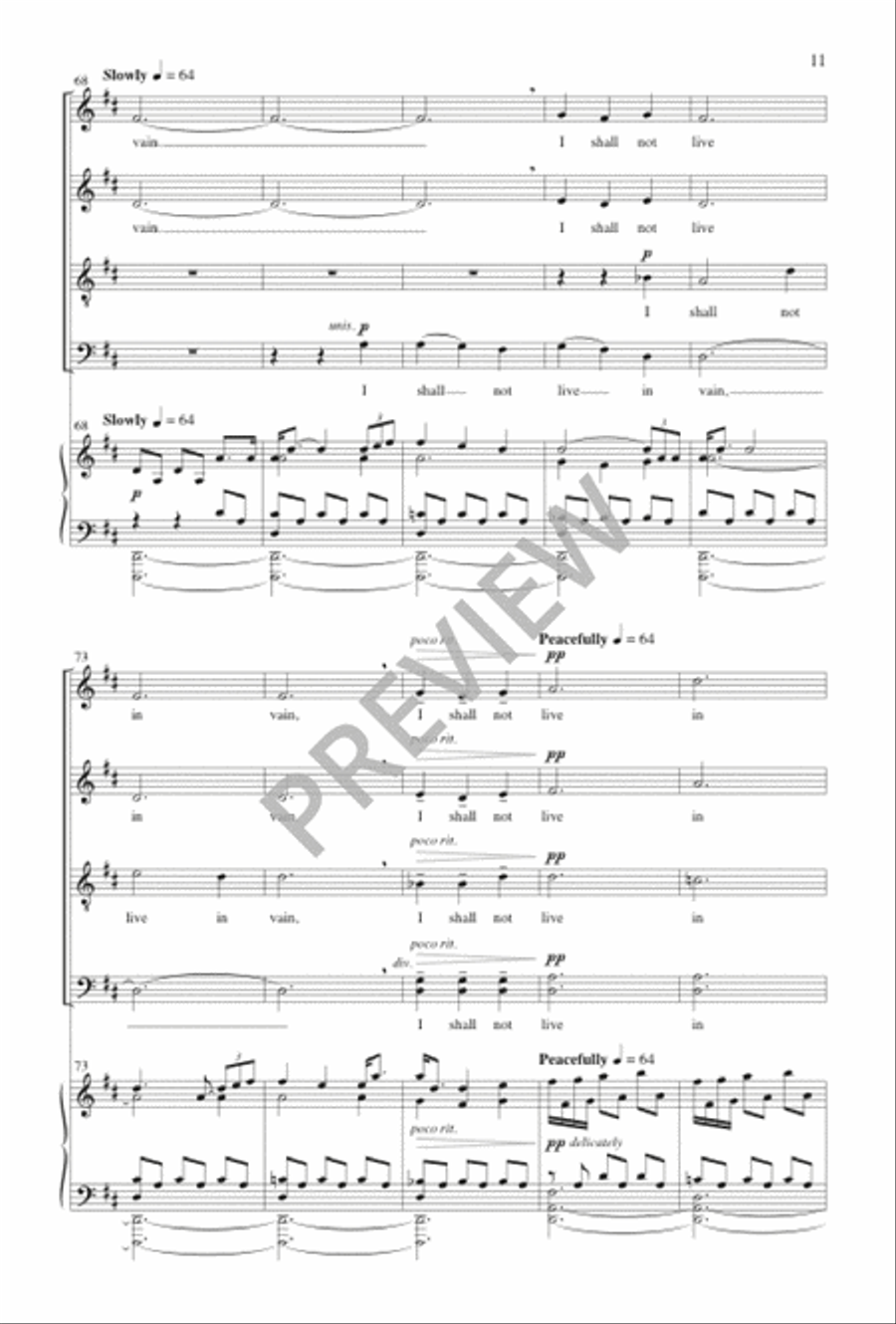 I Shall Not Live in Vain 4-Part scores gallery preview page 12