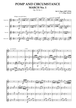 Pomp and Circumstance March No. 1 for Saxophone Quartet
