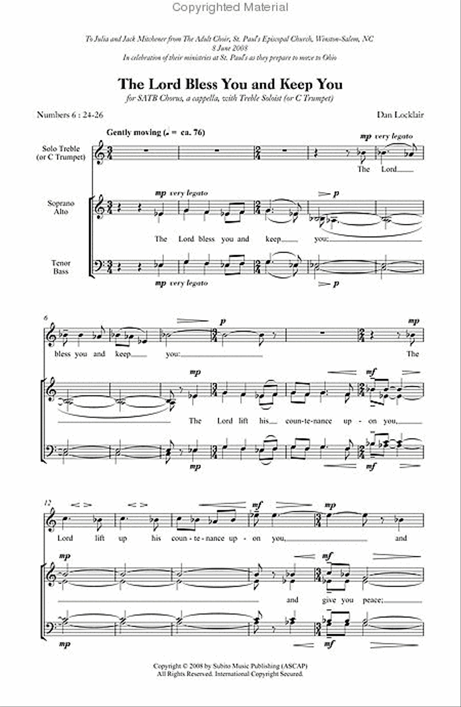 The Lord Bless You and Keep You 4-Part scores gallery preview page 2