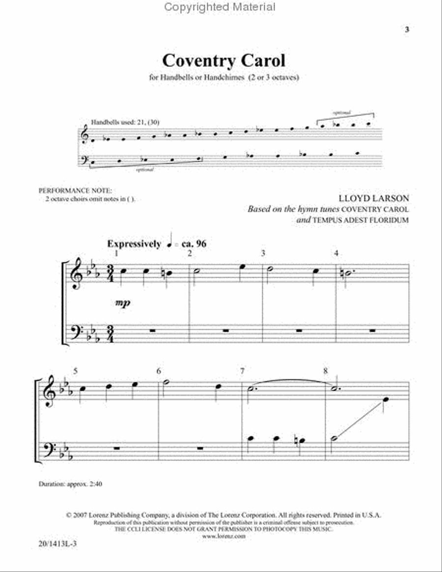 Coventry Carol Coventry Carol 3-Octaves scores gallery preview page 2