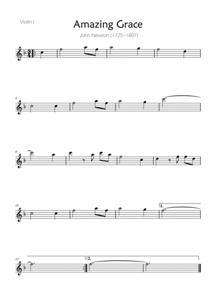 Amazing Grace - Violin Trio w/ Piano Accompaniment image number null