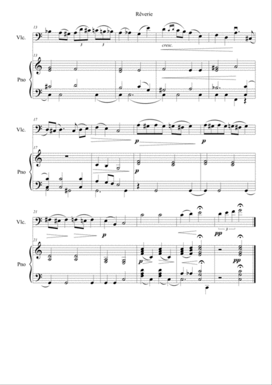 BORODINE-Rêverie pour violoncelle et piano image number null