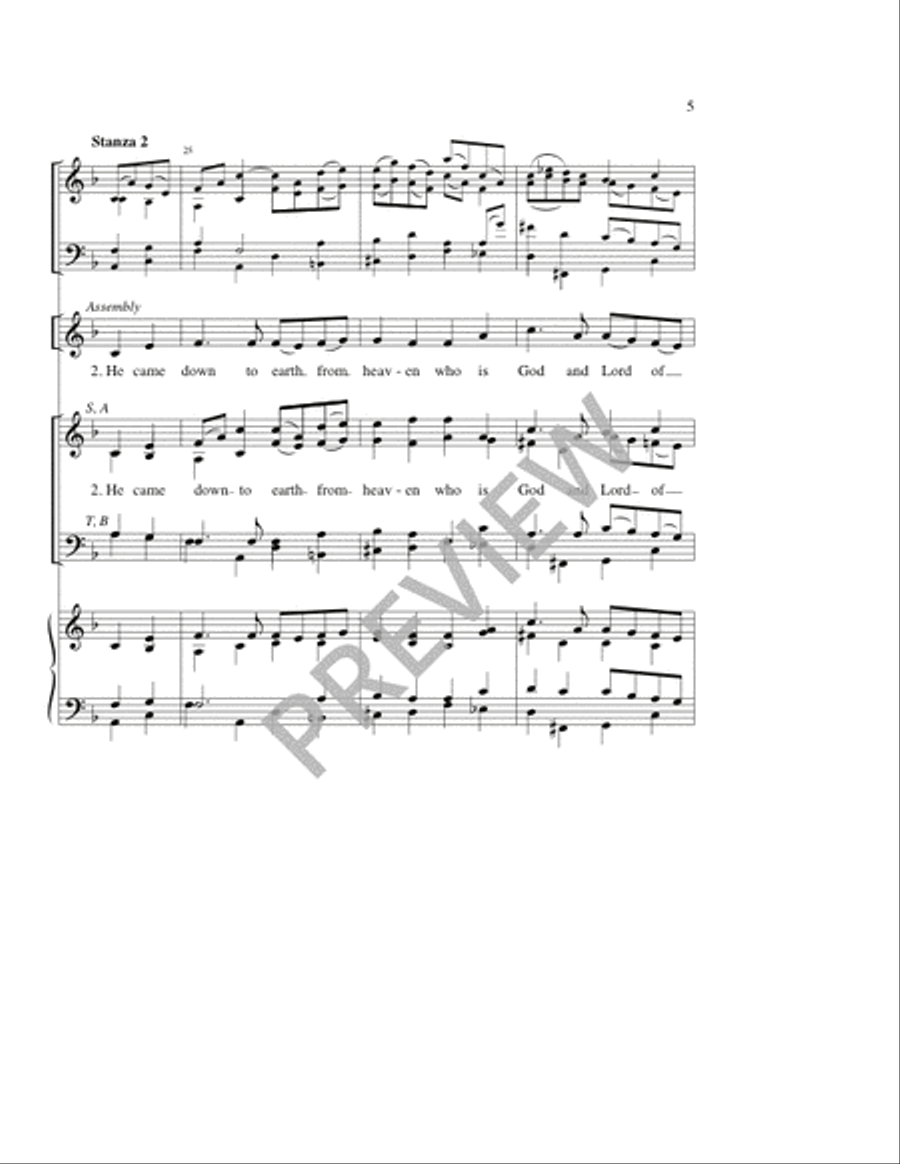 Once in Royal David's City 4-Part scores gallery preview page 5