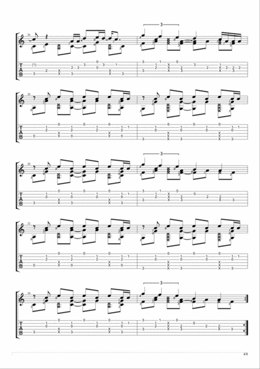 Solo Solo Guitar Tablature scores gallery preview page 4
