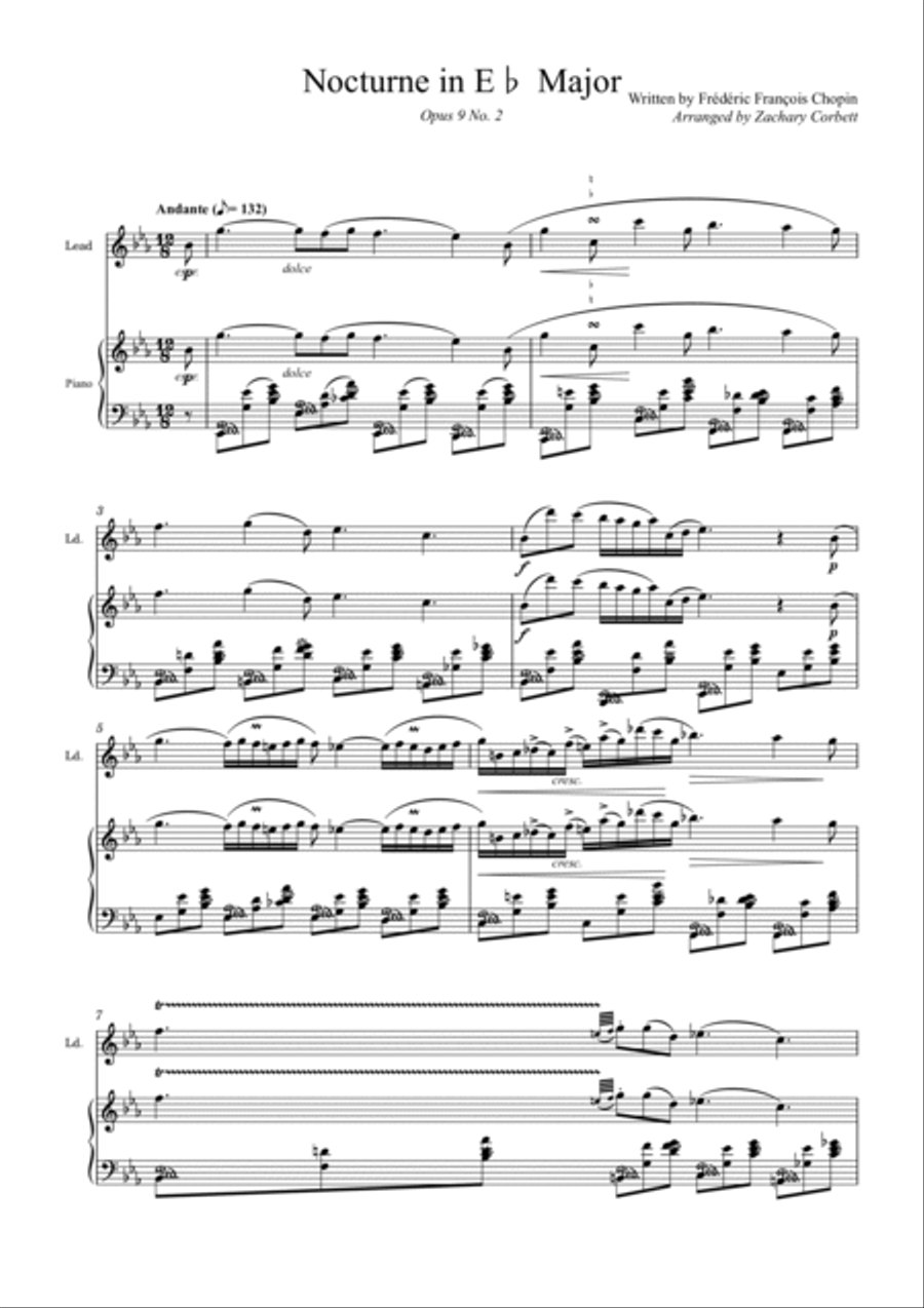 Nocturne Op 9 No 2 in Eb Major Violin Solo scores gallery preview page 3