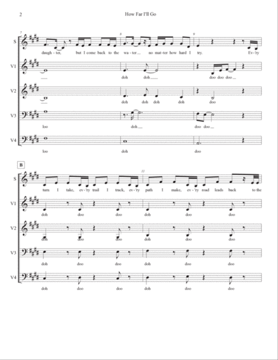 How Far I'll Go 4-Part scores gallery preview page 2