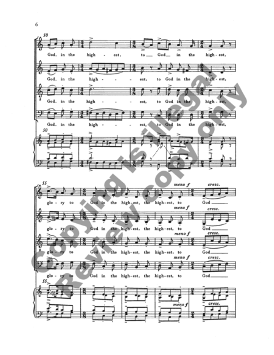 Glory to God in the Highest (Choral Score) 4-Part scores gallery preview page 14