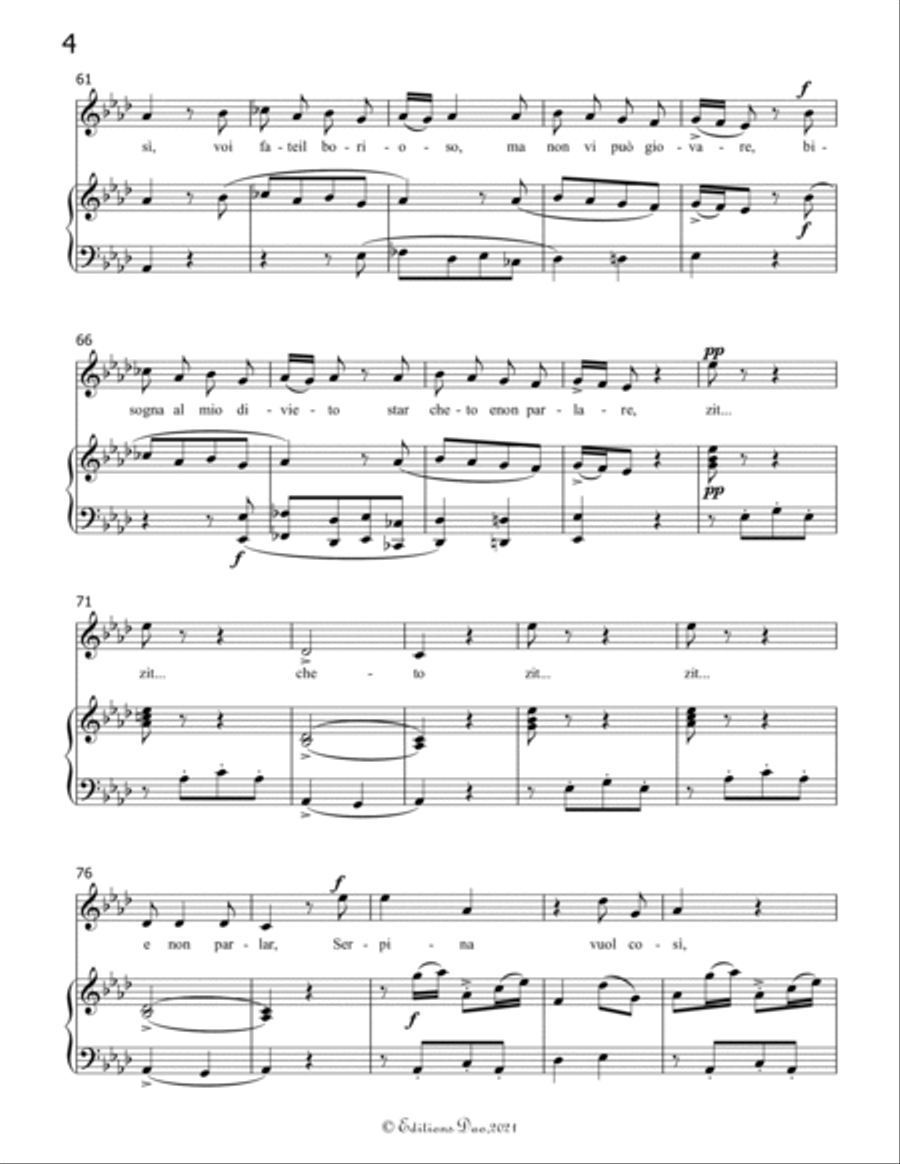 Stizzoso,mio stizzoso,by Pergolesi,in A flat Major Voice scores gallery preview page 6