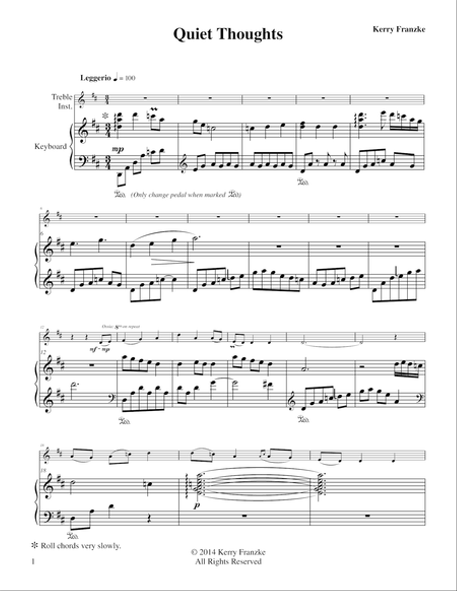 Quiet Thoughts Quiet Thoughts Small Ensemble scores gallery preview page 1
