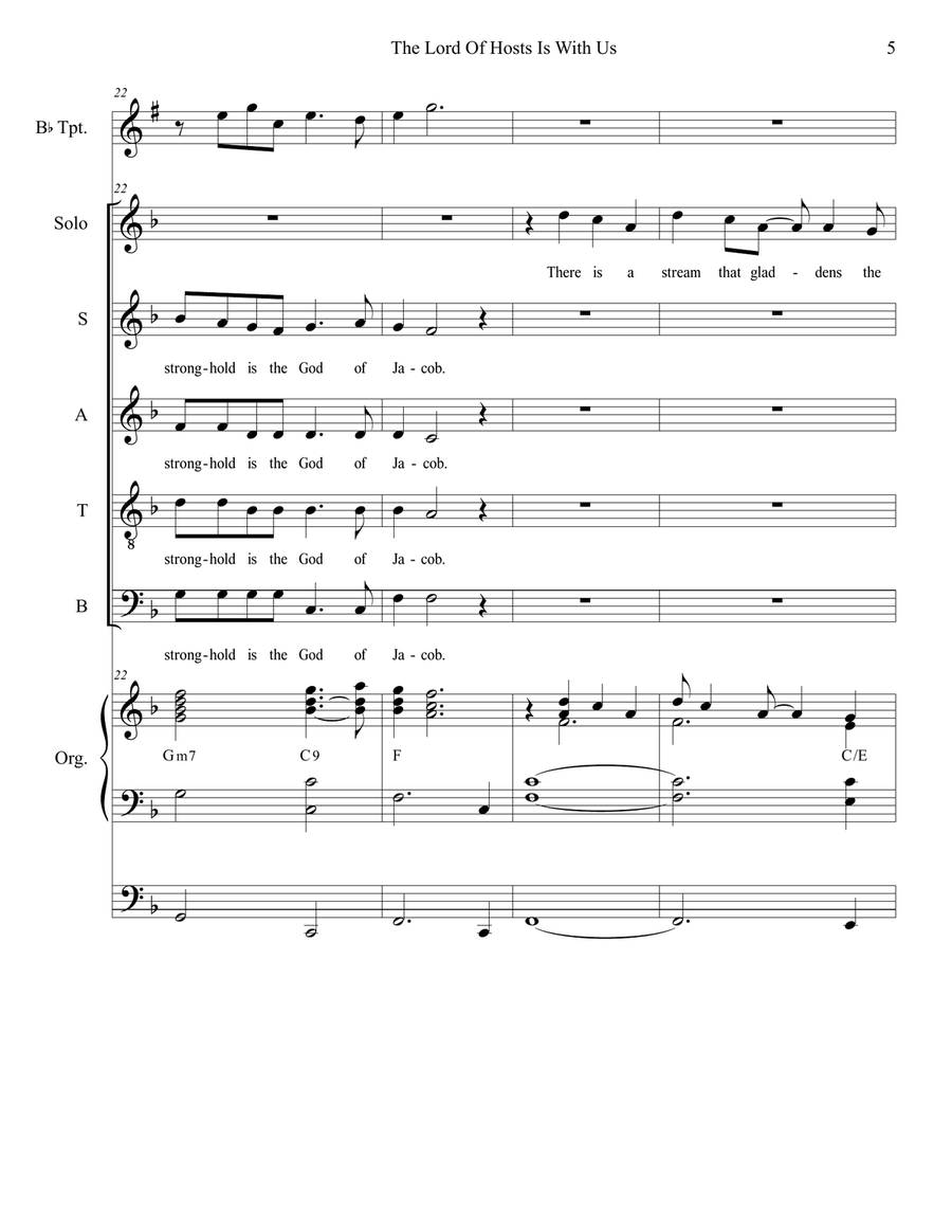 The Lord Of Hosts Is With Us 4-Part scores gallery preview page 6