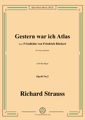 Richard Strauss-Gestern war ich Atlas,in B flat Major