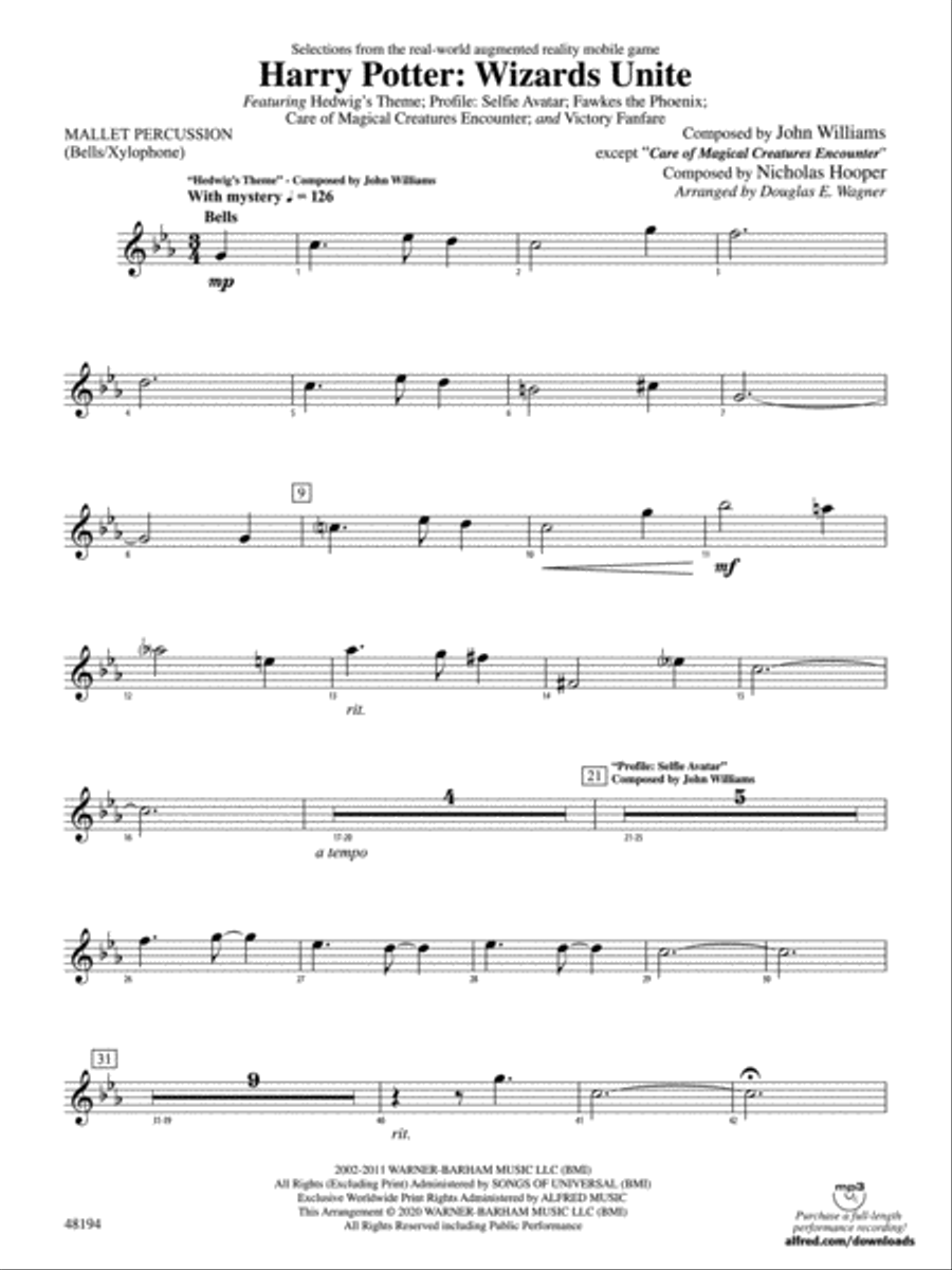 Harry Potter: Wizards Unite: Mallets Concert Band scores gallery preview page 1