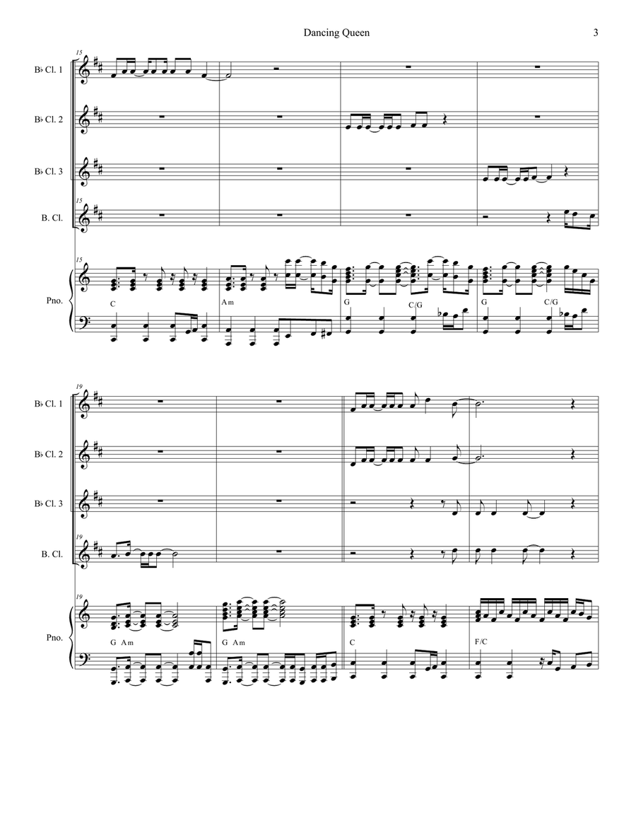 Dancing Queen Dancing Queen Woodwind Ensemble scores gallery preview page 3