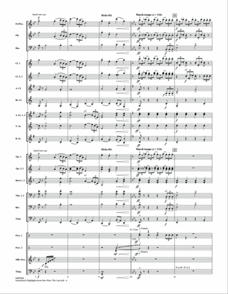 Soundtrack Highlights from Star Wars: The Last Jedi - Conductor Score (Full Score) Concert Band scores gallery preview page 3