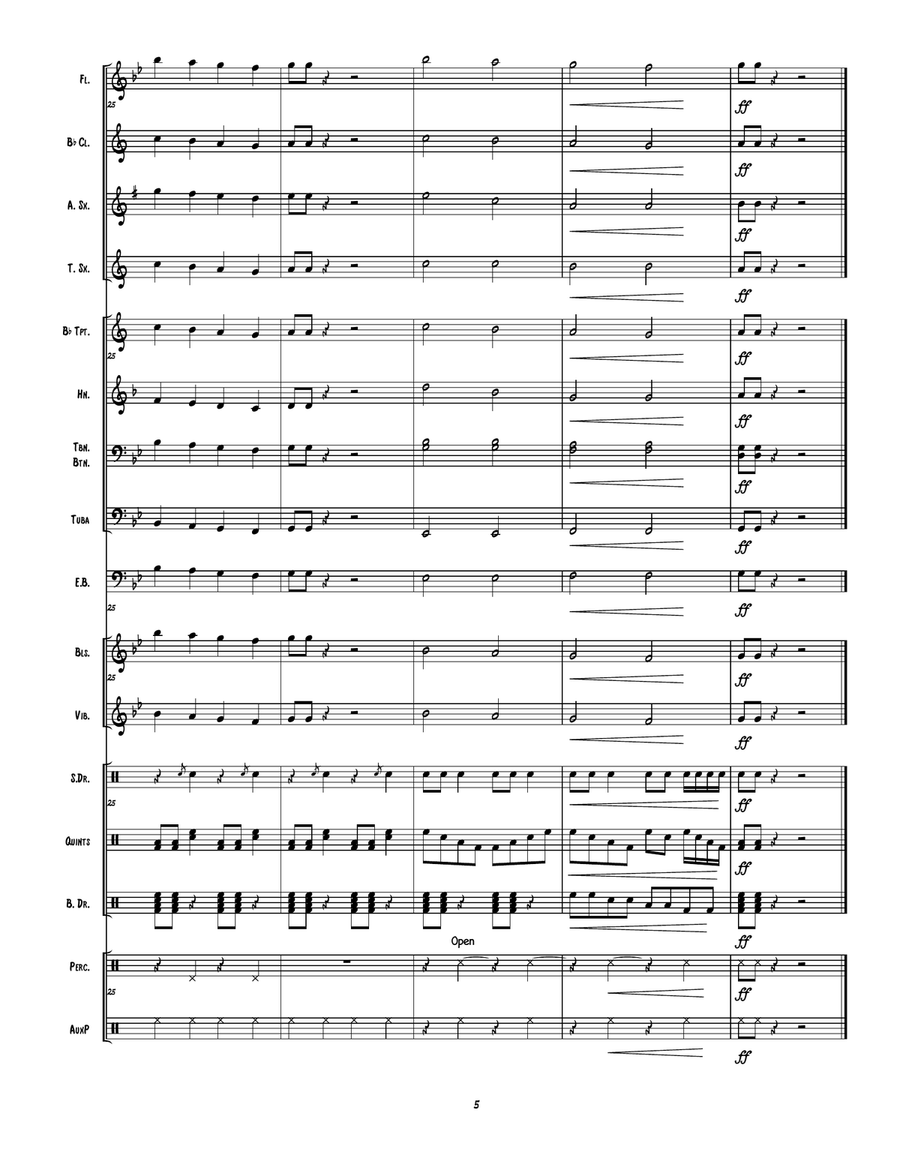 We Will Rock You Marching Band scores gallery preview page 6