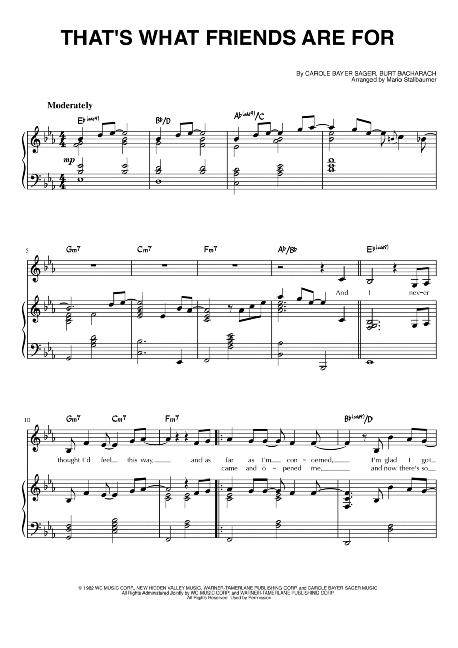 That's What Friends Are For Voice scores gallery preview page 1