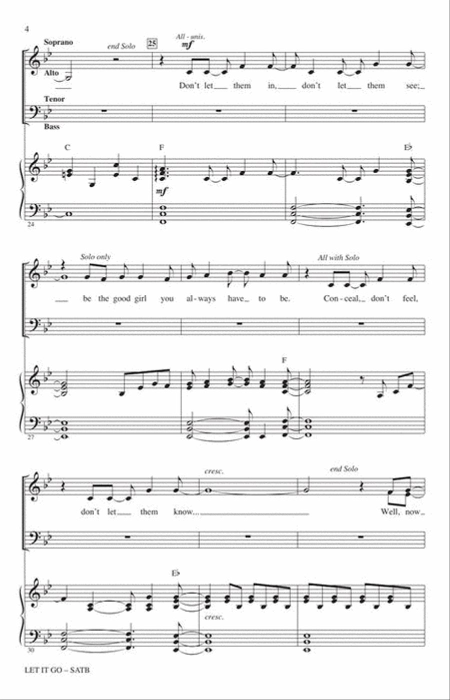 Let It Go 4-Part scores gallery preview page 5