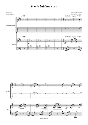 Book cover for O mio babbino caro - for Guitar (TAB) and Piano accompaniment - orchestral play along