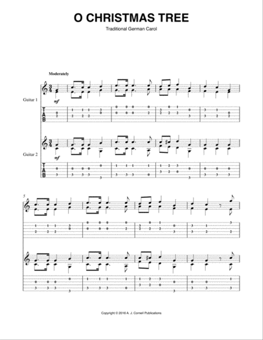 O Christmas Tree O Christmas Tree Guitar scores gallery preview page 1