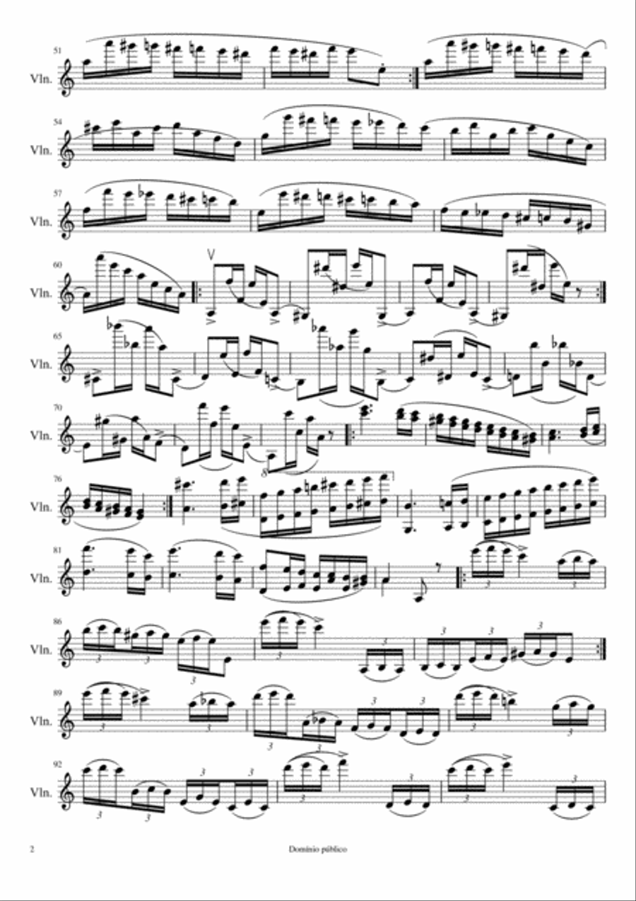 Caprice No. 24 para violino solo Caprice No. 24 para violino solo Violin Solo scores gallery preview page 2