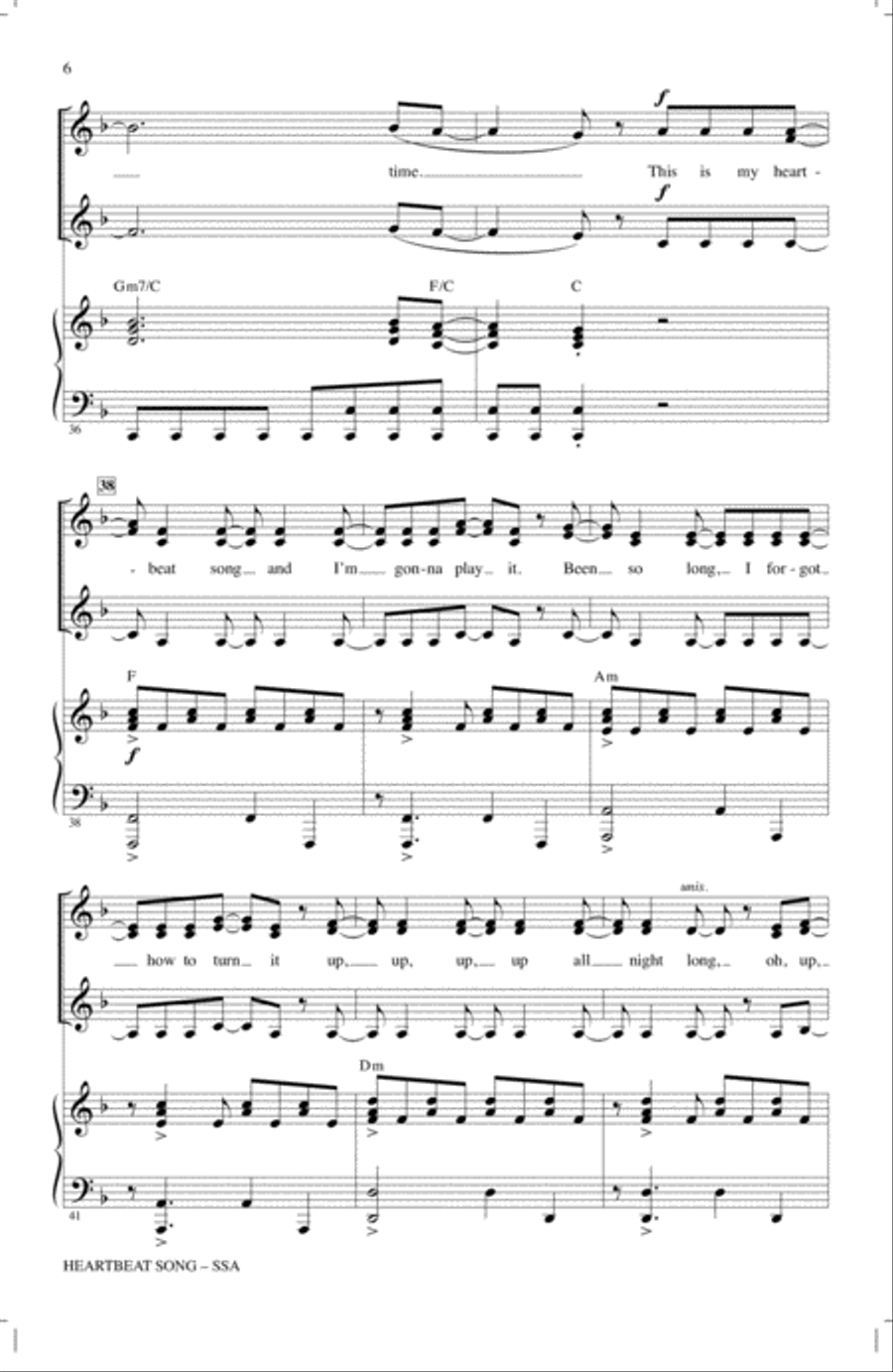 Heartbeat Song (arr. Mark Brymer) SSA scores gallery preview page 5