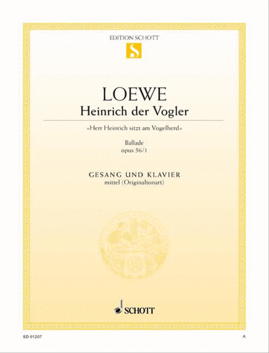 Heinrich der Vogler, Op. 56/1 Medium Voice scores gallery preview page 1