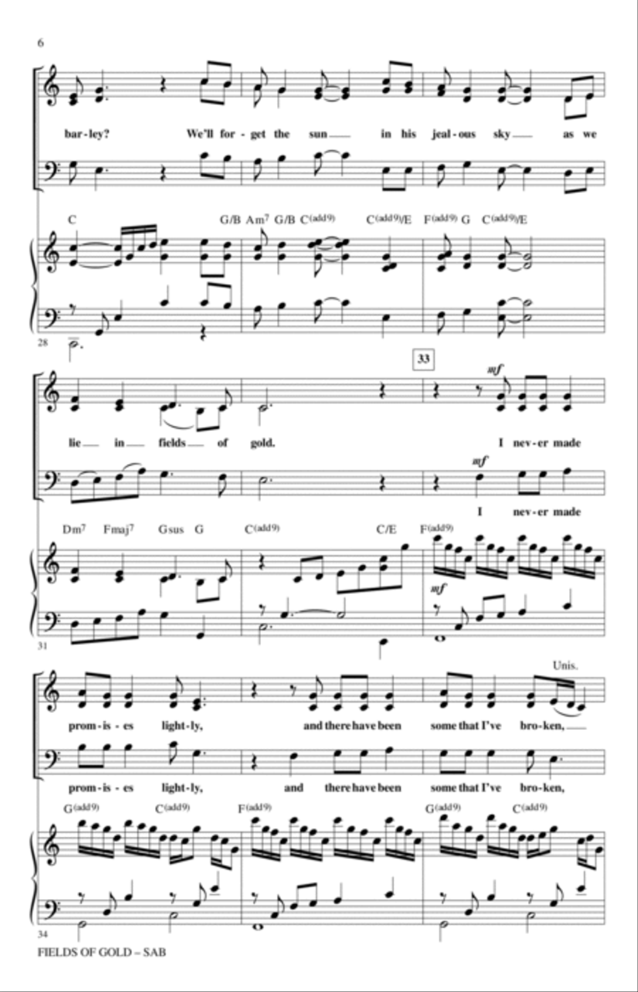 Fields Of Gold (arr. Roger Emerson) 3-Part scores gallery preview page 4