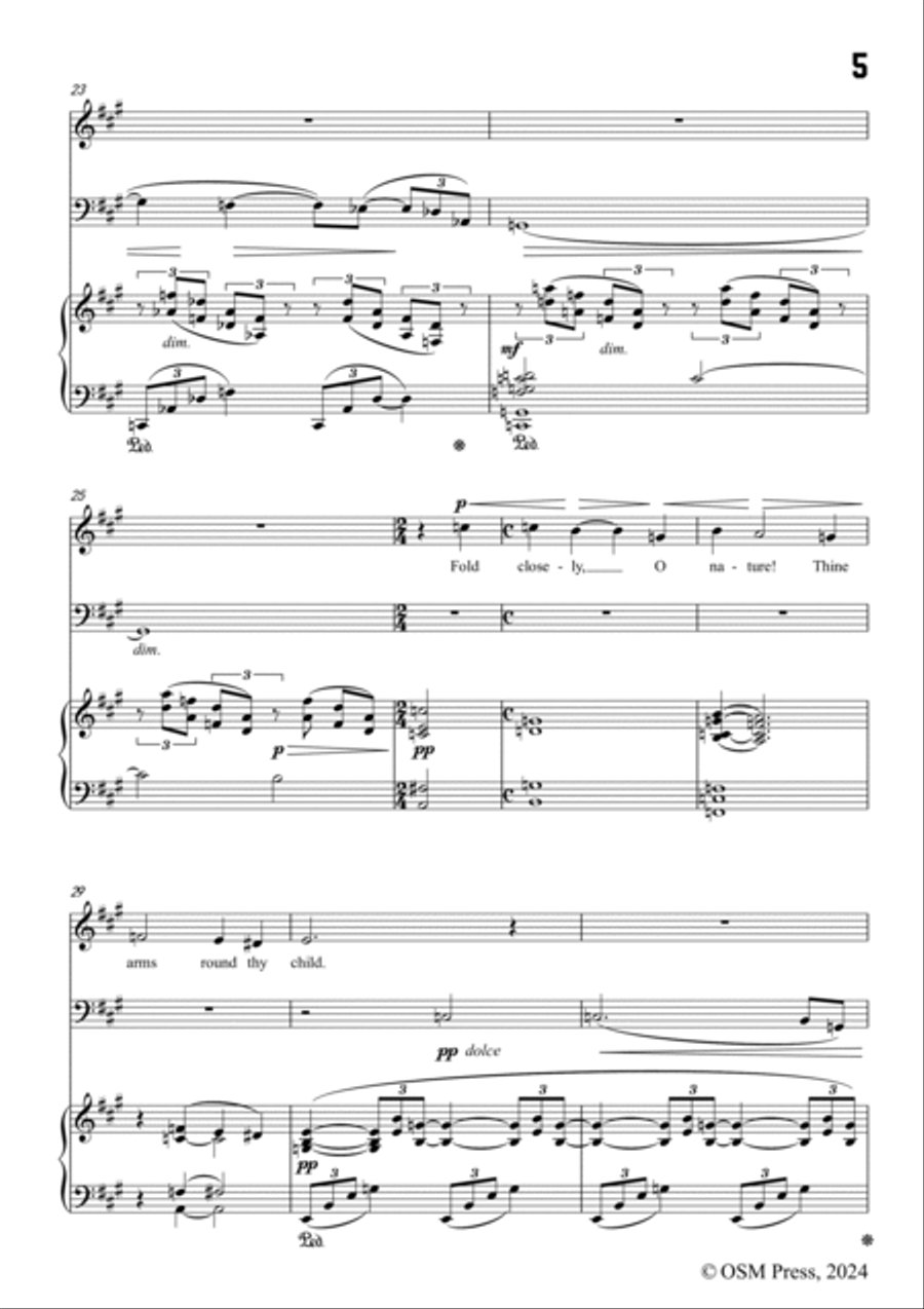 Frank Bridge-Far,far from each other,in f sharp minor,for Voice,Cello and Piano Small Ensemble scores gallery preview page 5