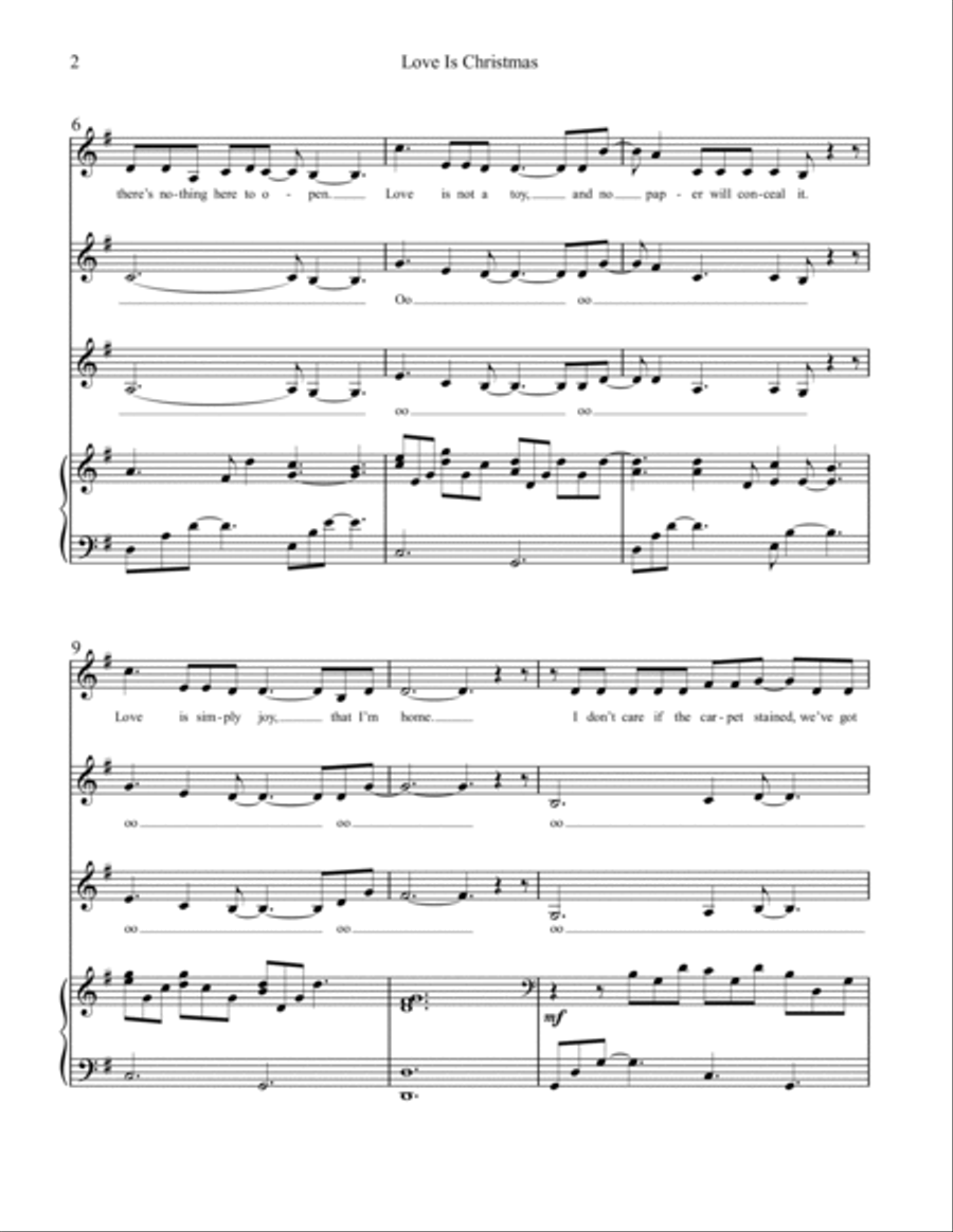 Love Is Christmas SSA scores gallery preview page 2