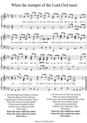 When the trumpet of the Lord (3rd tune). A new tune to a wonderful old hymn.