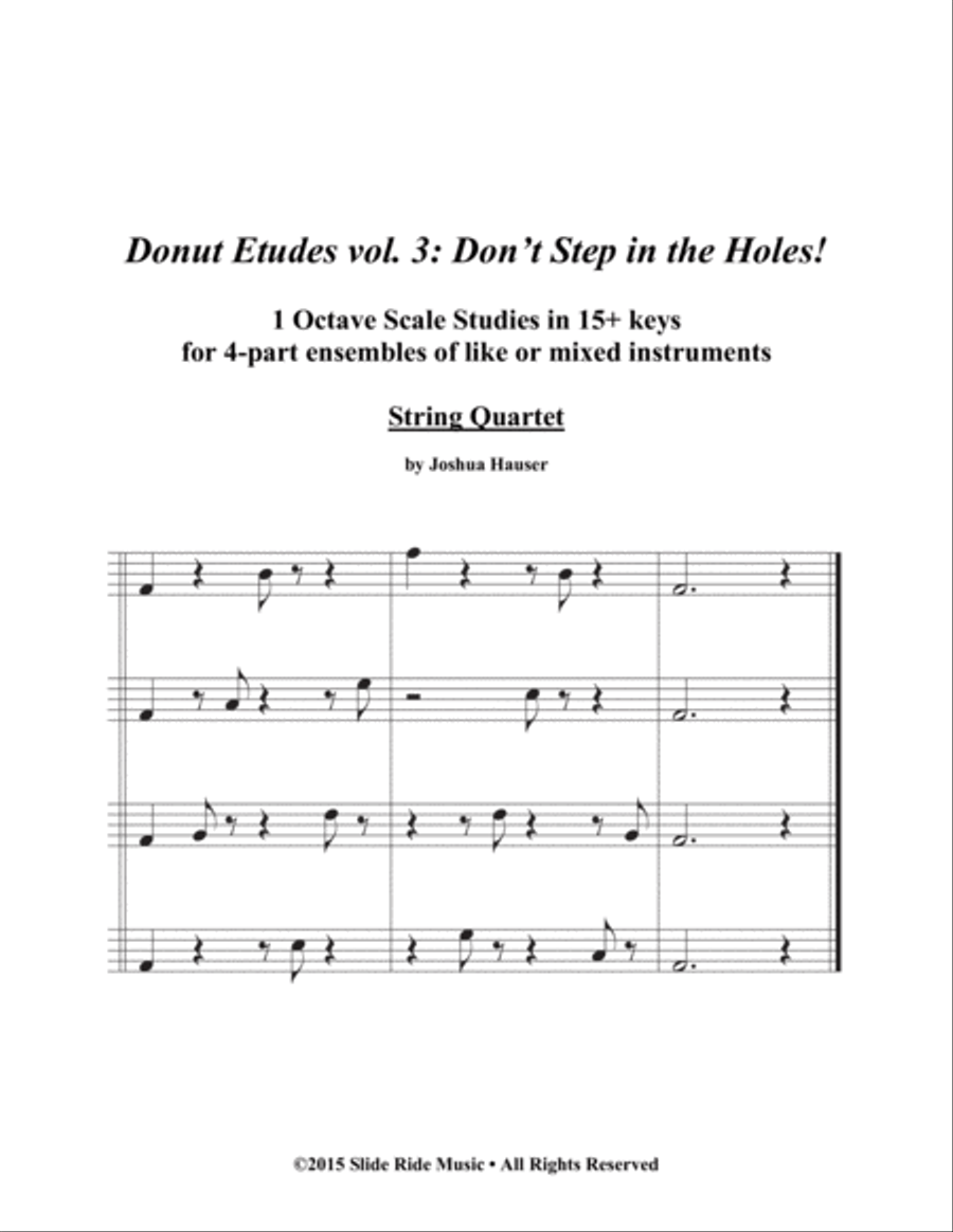 Donut Etudes vol. 3: Don’t Step in the Holes! – String Quartet String Quartet scores gallery preview page 1