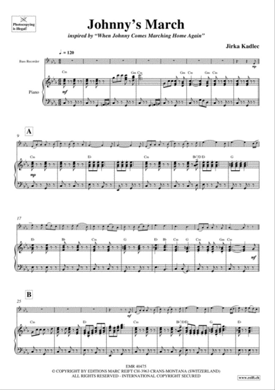 Johnny's March Johnny's March Bass Recorder scores gallery preview page 4