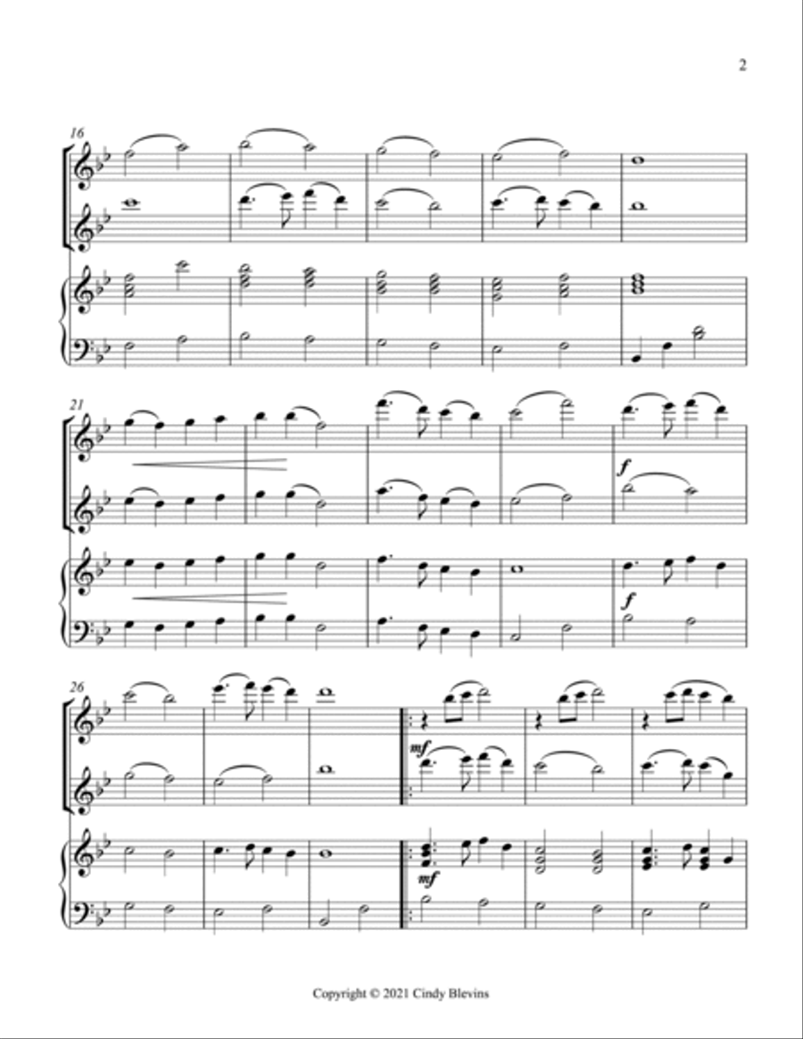 In the Bleak Midwinter, Two Flutes and Harp Flute Duet scores gallery preview page 3