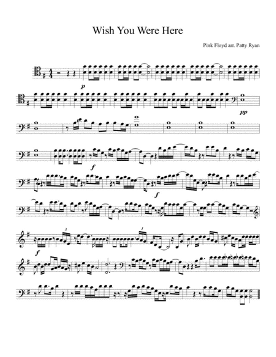 Wish You Were Here String Quartet scores gallery preview page 1
