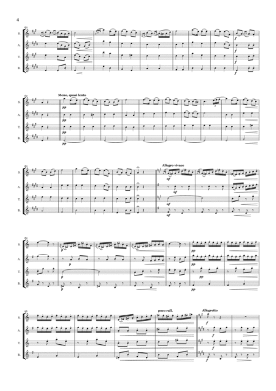 Czardas - Saxophone Quartet Czardas - Saxophone Quartet Saxophone Quartet scores gallery preview page 4