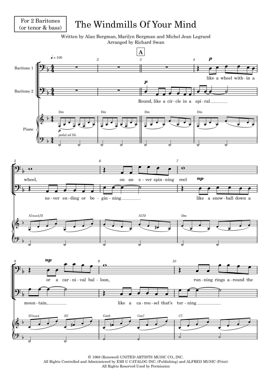 The Windmills Of Your Mind TB scores gallery preview page 1