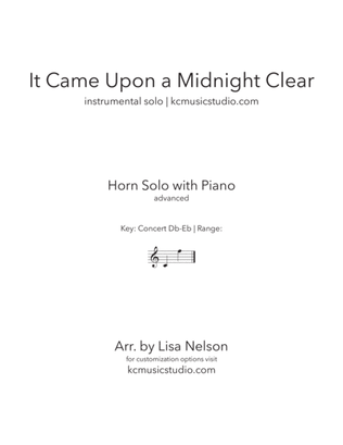 Book cover for It Came Upon a Midnight Clear | Horn Solo
