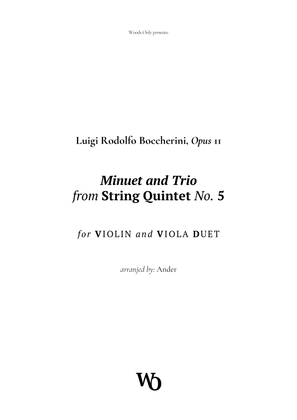 Minuet by Boccherini for Violin and Viola