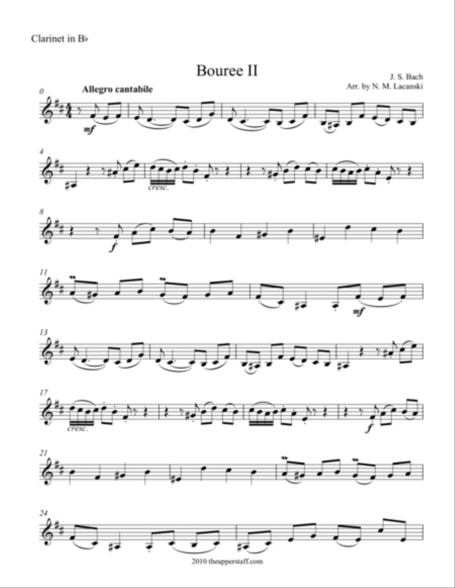 Bouree II Clarinet scores gallery preview page 3