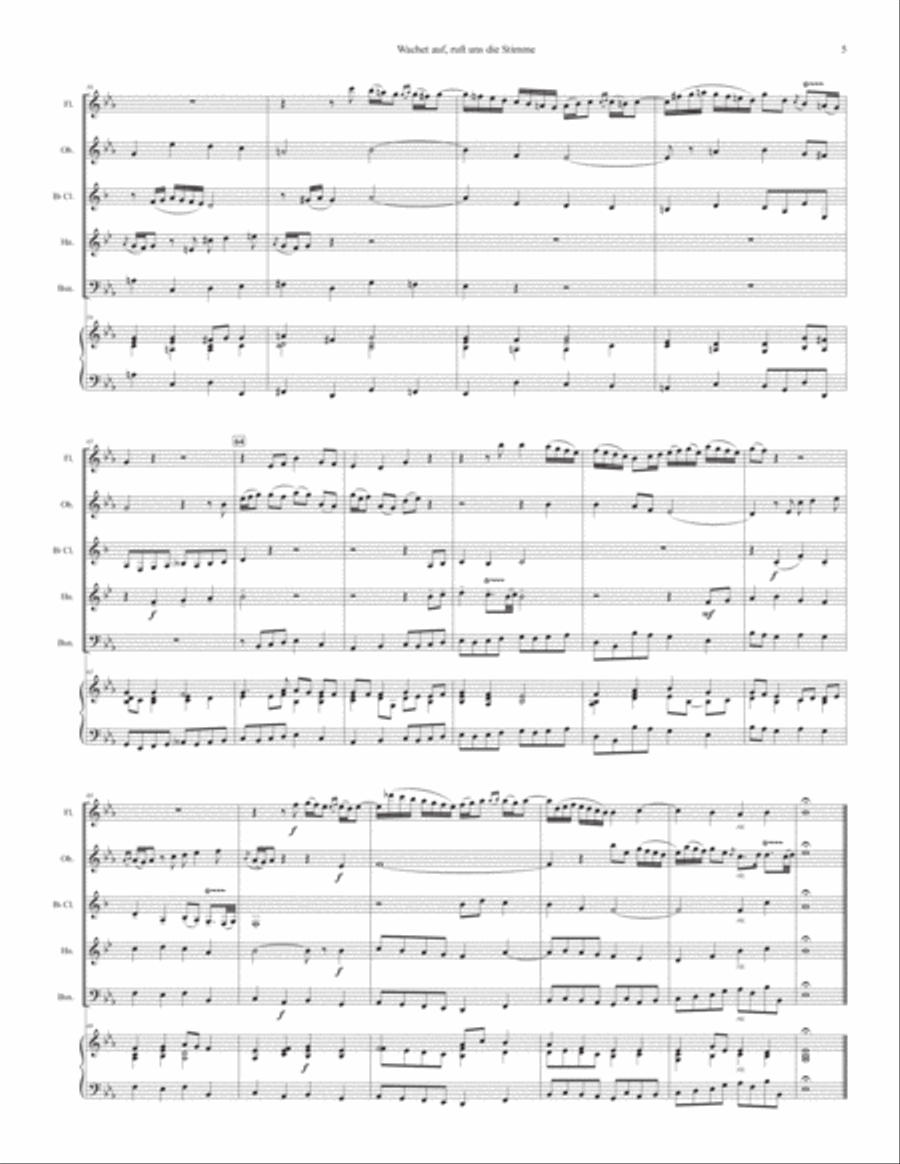 Sleepers Awake (Wachet Auf) for Woodwind Quintet Woodwind Quintet scores gallery preview page 5