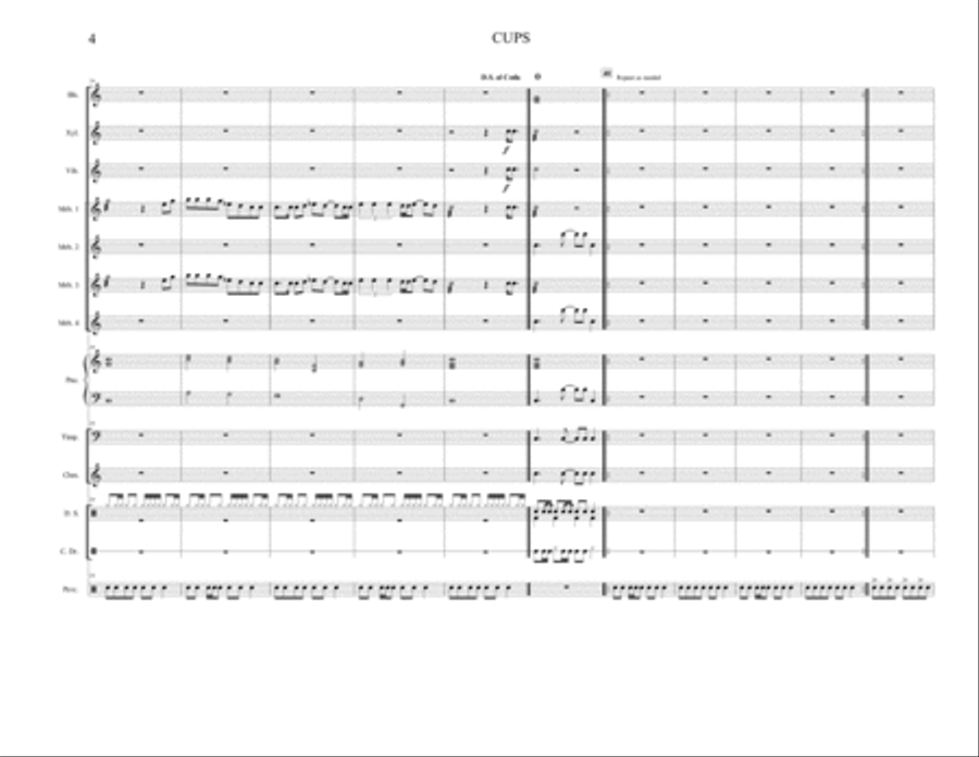 Cups (When I'm Gone) Percussion Ensemble scores gallery preview page 4