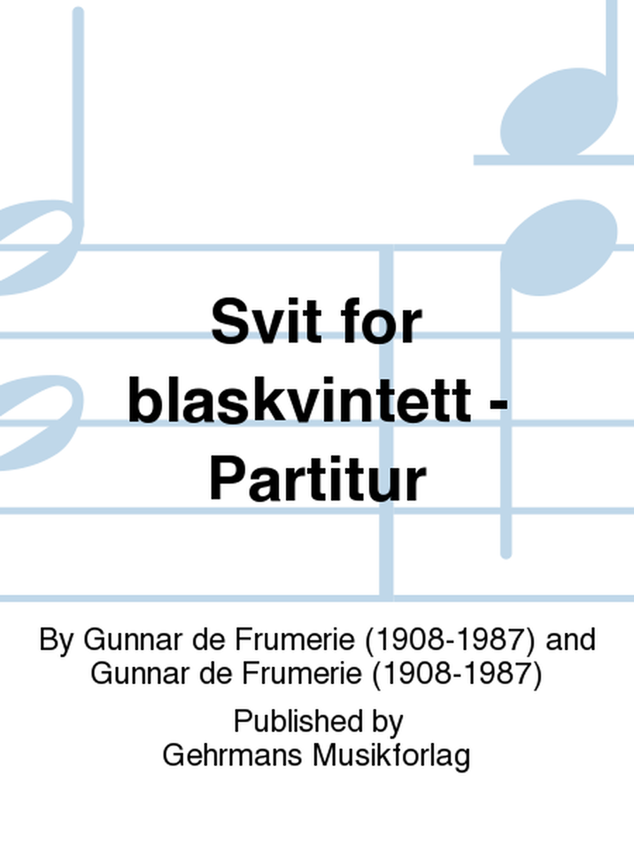 Svit for blaskvintett - Partitur