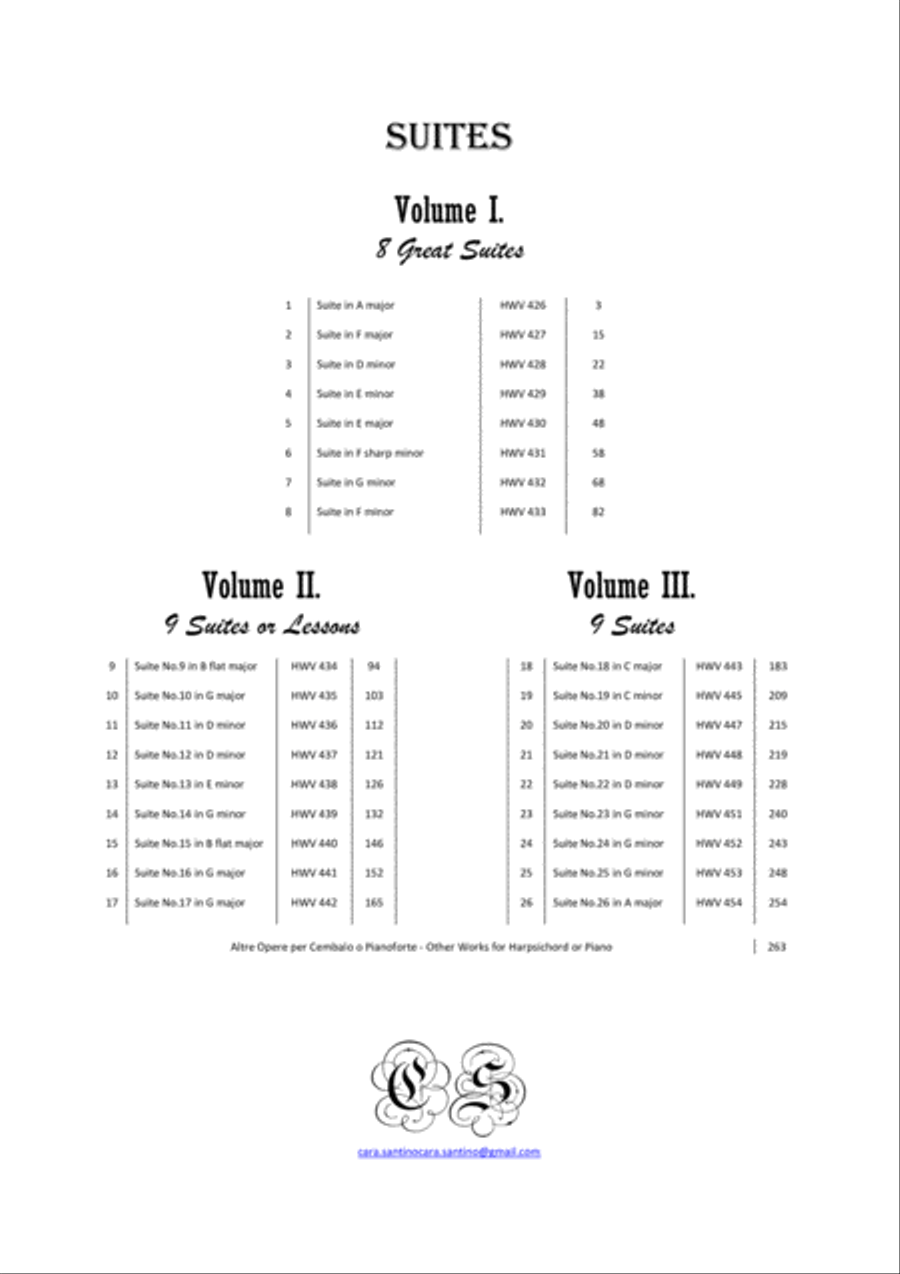 Handel - 26 Piano Suites - Complete Scores