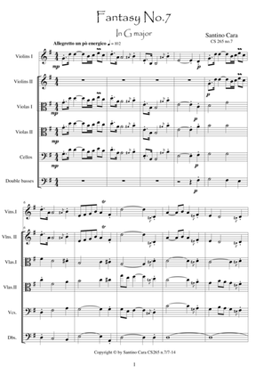 Fantasy no.7 in G major - CS 265 for String orchestra