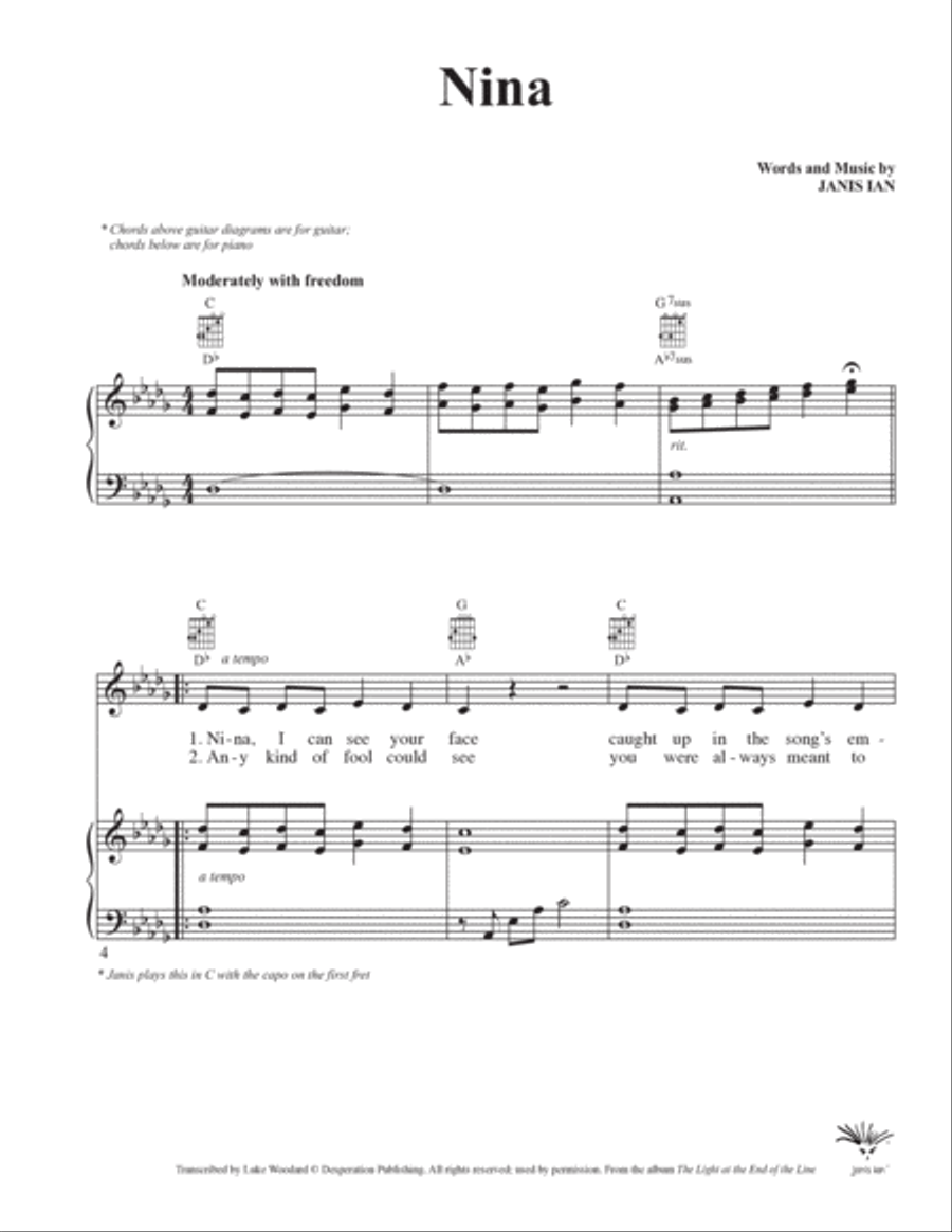 Nina Nina Piano, Vocal, Guitar scores gallery preview page 2