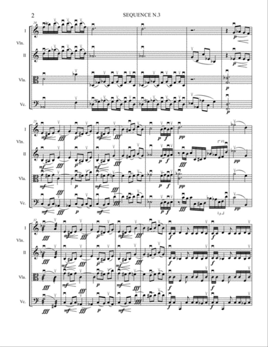 SEQUENCE N.3 SEQUENCE N.3 String Quartet scores gallery preview page 2