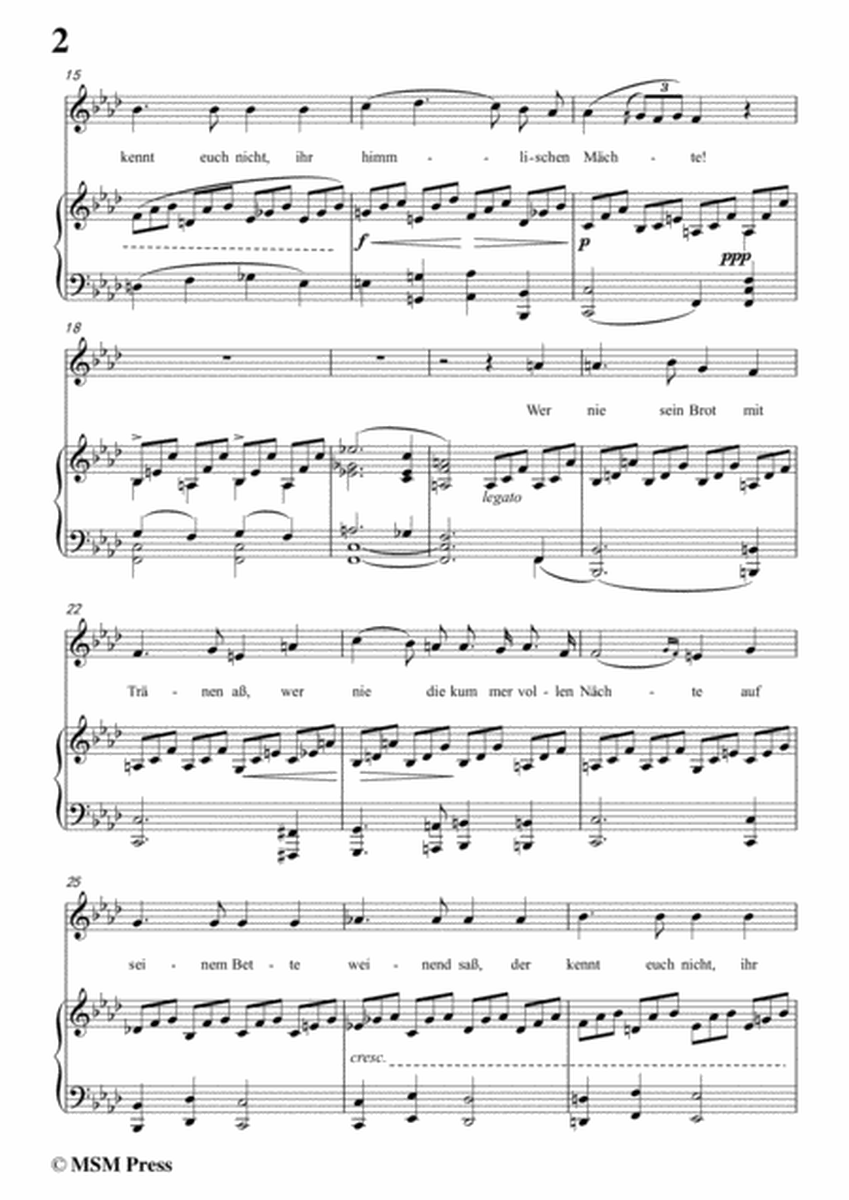 Schubert-Gesänge des Harfners,Op.12 No.2,in f minor,for Voice&Piano image number null