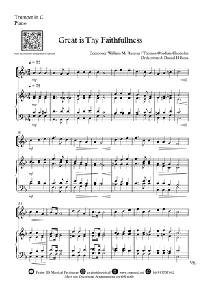 Great is Thy Faithfullness - Easy C Trumpet and Piano
